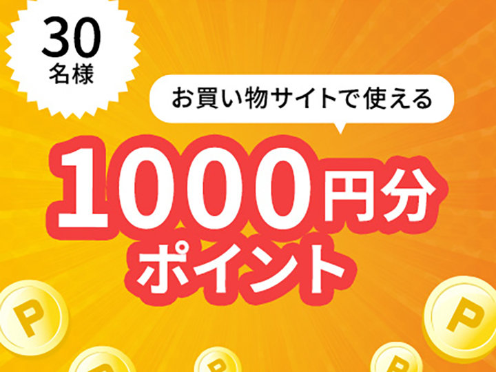 【応募用】お買い物に使える1,000円分ポイント