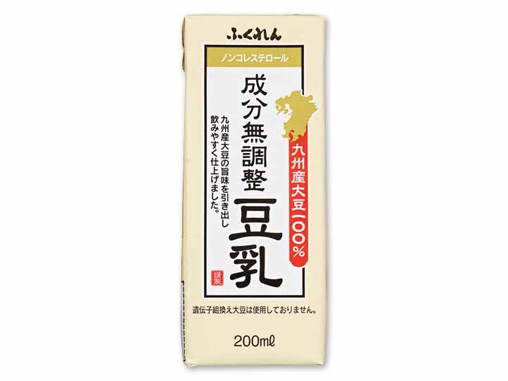 すっきり飲みやすい九州産大豆成分無調整豆乳200ML