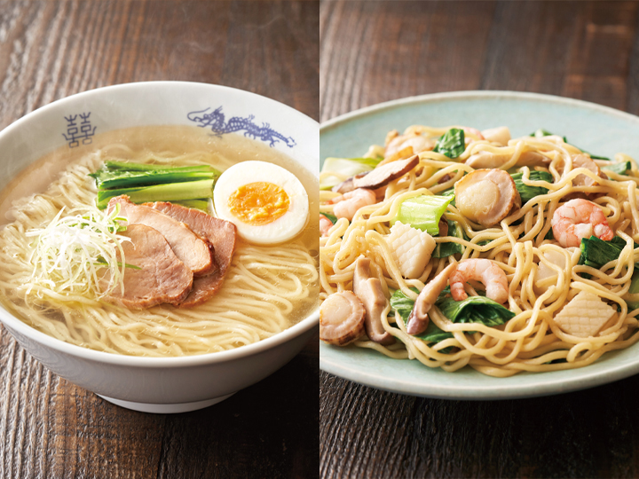 予約1／13週　亀製麺の旨塩ラーメン＆衣笠製麺のあっさり塩焼きそばセット【頒布会商品特別販売】