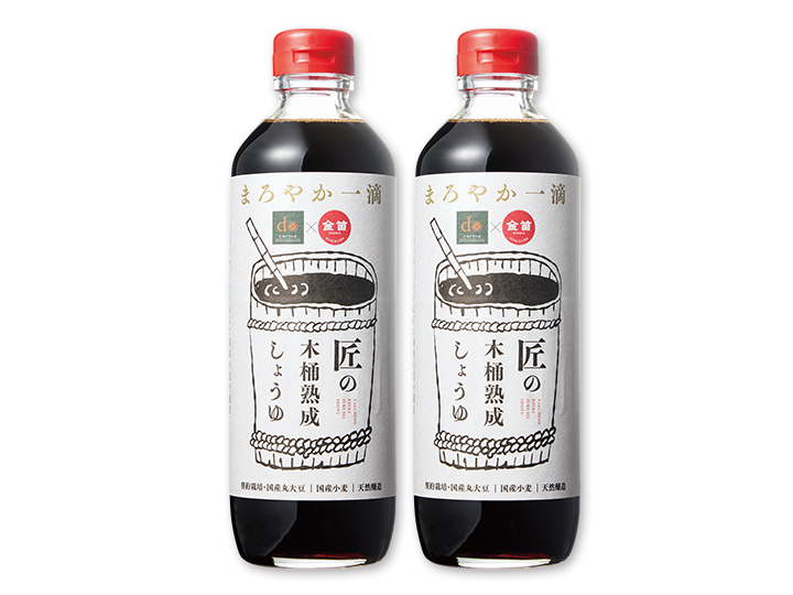 【お得】まろやか一滴　匠の木桶熟成醤油（契約栽培大豆使用）・600ML×2パック_2