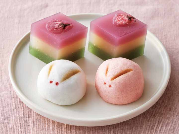予約2／23週　桃の節句の和菓子セット（うさぎ雛・ひしようかん）