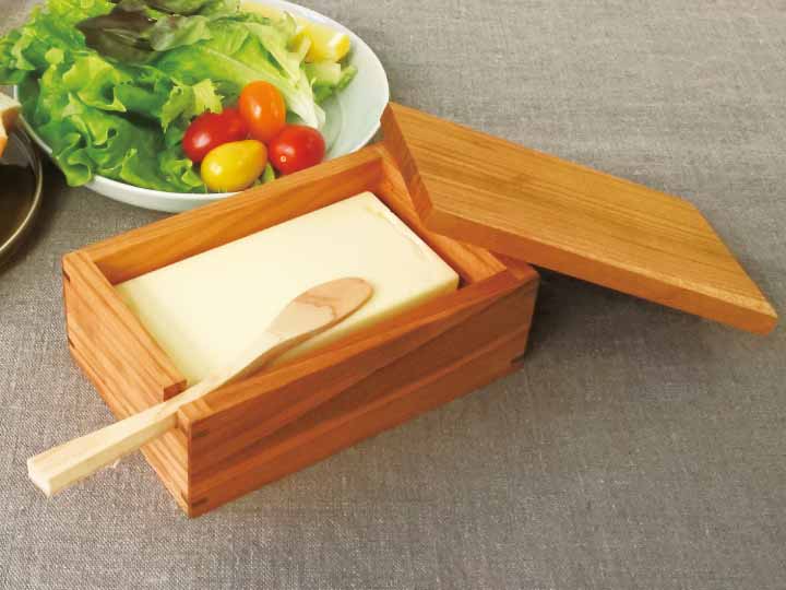 予約3/9週 桜のバターケース(ひのきバターナイフ付)_2