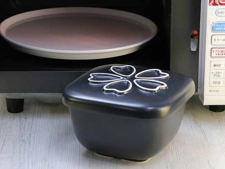 予約3／9週　＜萬古焼＞角型おひつ花びら　2合_2