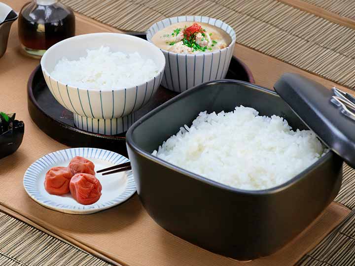 予約3／9週　＜萬古焼＞角型おひつ花びら　2合_3