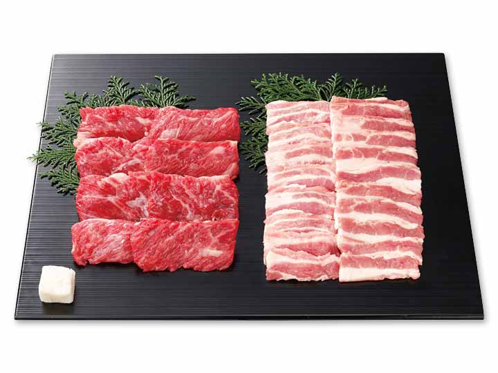 予約4／20週　短角牛豚バラカルビ焼用盛合せ