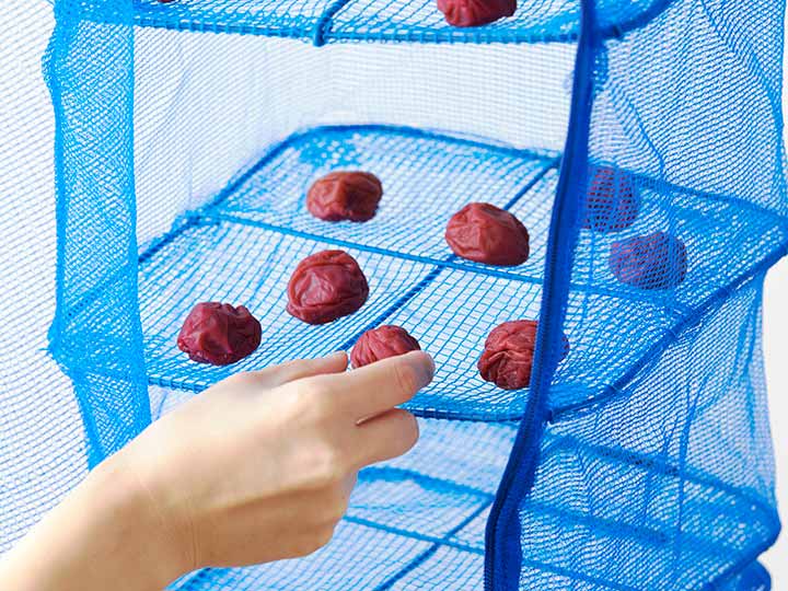 予約6／8週　干し物ネット3段（梅干・燻製用）25×25CM_4