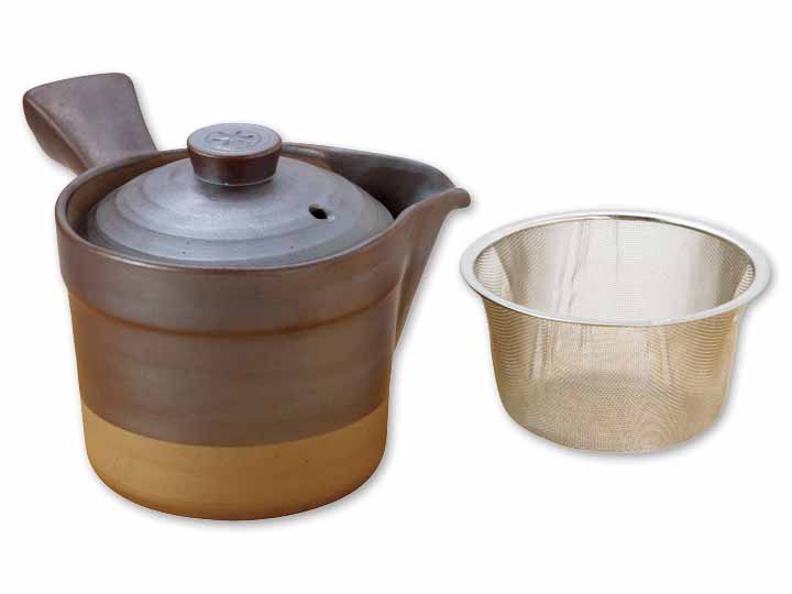 予約5／18週　有田焼　趣釉ゆったり急須（カゴ網付）