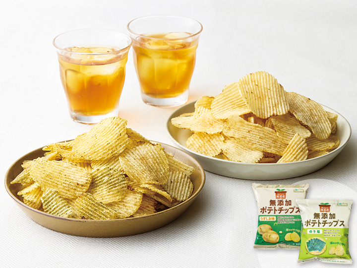 【お得3％ポイント】ザク切り純国産ポテトチップス（うすしお味＆のり塩）