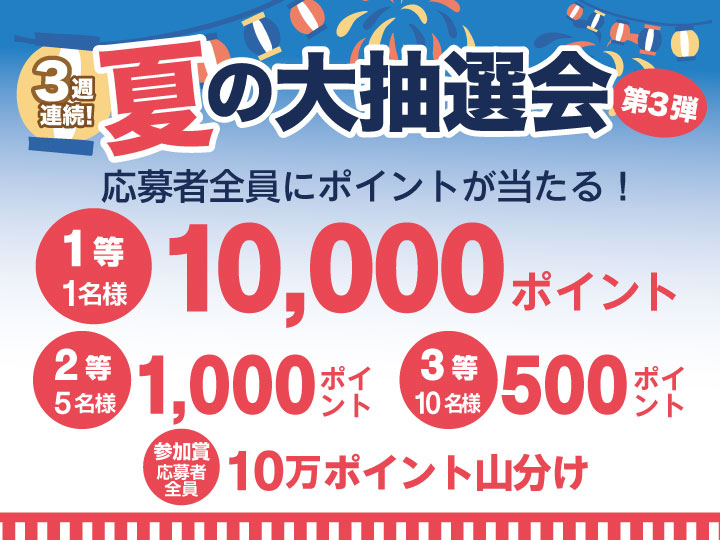 【ご応募】夏のポイント大抽選会（1口限定）
