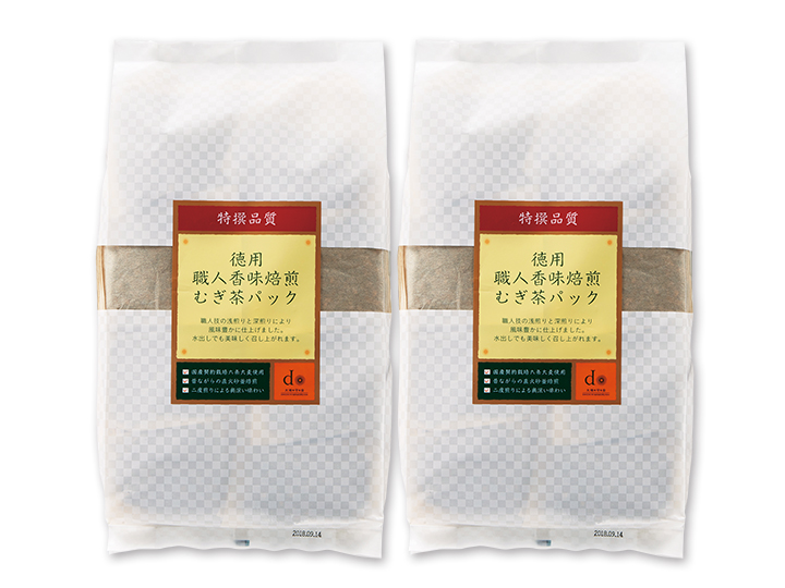 【お得３％ポイント】徳用・特撰　職人香味焙煎　むぎ茶パック（国産六条大麦使用）×2