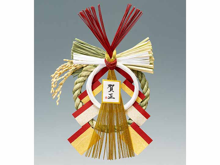 【予約】12/14週 国産 迎春玄関飾り 祝紅金飾り_2