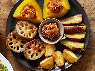 【ベジオタのひと皿】ほくほく秋野菜のごちそうグリル・アイオリソース写真