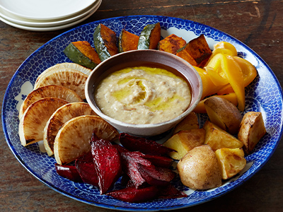 【ベジオタのひと皿】6品目のカラフルグリル野菜　茸ニャカウダ写真