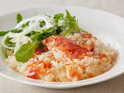 【ベジオタのひと皿】旨味たっぷり！がまだすトマトの出汁味わうごちそう炊き込みごはん写真
