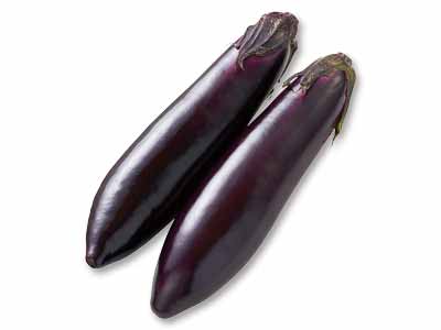 石田さんの輝楽なす 2本写真