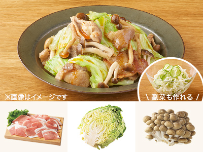 レシピ付き食材セット・簡単 キャベツと豚肉のピリ辛炒め+副菜写真