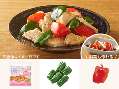 レシピ付き食材セット・鶏と彩り野菜の生姜炒め＋副菜写真