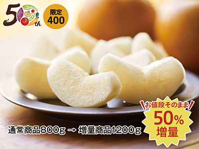 【記念商品・50％増量】斎藤さん・阿部さんの梨（豊水）　1.2KG写真