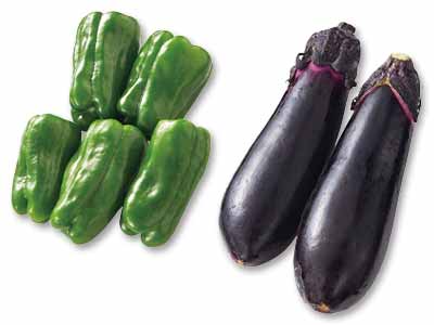 にがみ少ないパリッとピーマン・150G＆なす・200G写真