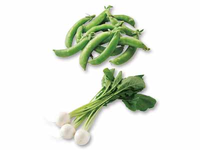 春のサラダかぶとスナップえんどうのセット写真