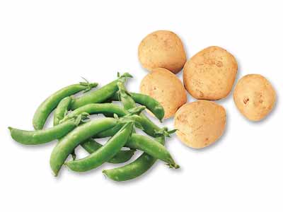 新じゃがいもとスナップえんどうのセット写真