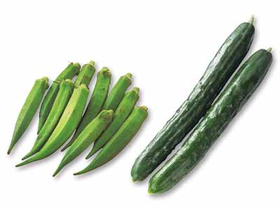 夏に食べたい　ねばシャキ！おくらときゅうりのセット写真