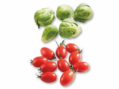 炒めものや味噌汁でめしあがれ　芽キャベツ＆ミニトマトのセット写真