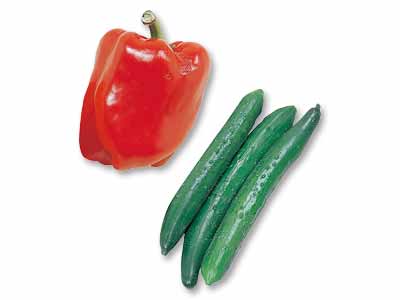 パリっとジューシー　きゅうり＆パプリカのセット写真