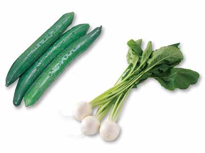 浅漬けにぴったり！かぶ＆きゅうりのセット写真