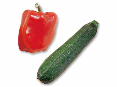 彩り夏野菜のグリルでうまみ最大限に！　ズッキーニ＆パプリカのセット写真