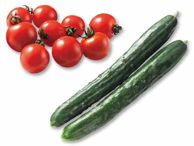 食卓に夏野菜の彩を　きゅうり＆ミニトマトのセット写真