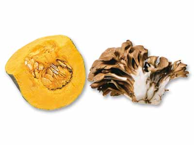 初秋感じる　かぼちゃ＆まいたけのセット写真