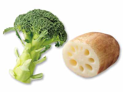 旬のグリルに　ブロッコリー＆れんこんのセット写真