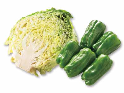 組み合わせ自在　キャベツ＆ピーマンのセット写真