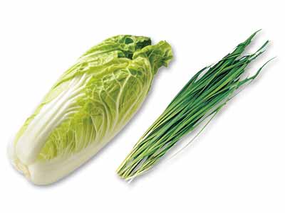 韓国料理や中華料理に　ミニ白菜＆ニラのセット写真
