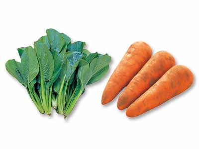 あんかけ具材にもぴったり　小松菜＆人参のセット写真