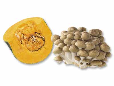 ソテーで香ばしさ引き立つ　かぼちゃ＆ぶなしめじセット写真