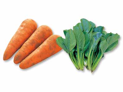 食卓がぱっと華やぐ　人参＆小松菜のセット写真