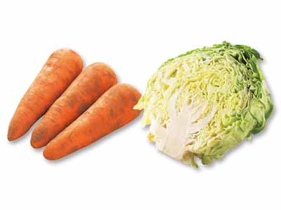 炒めても、和えても、煮込んでも　人参＆キャベツのセット写真