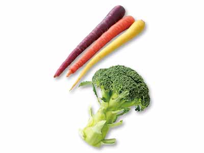 カラダにやさしい彩り野菜でクリスマスが華やぐ　カラフル人参セット＆ブロッコリーのセット写真