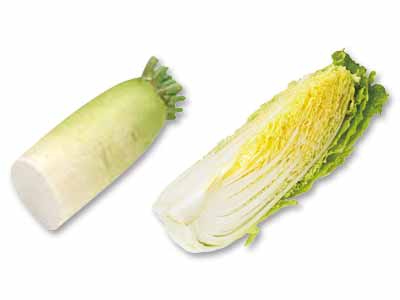 家族で囲む年末の鍋に　大根1／2＆白菜1／4のセット写真