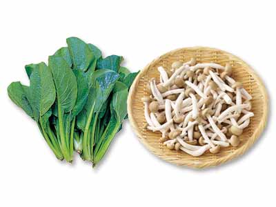 噛むほどに広がるうまみ　小松菜＆ぶなしめじのセット写真