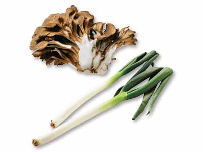 サクッと楽しむ天ぷらに　岩津ねぎ＆轟まいたけのセット写真