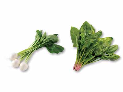 おひたしにも煮物にも　かぶ＆ほうれんそうのセット写真