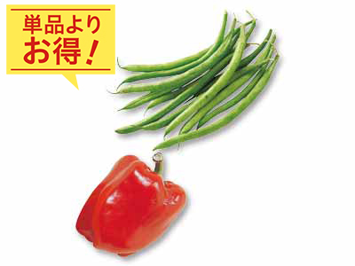春の食卓にうれしい彩り　いんげん＆パプリカのセット写真