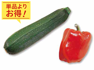 夏野菜で食卓華やぐ　ズッキーニ＆パプリカのセット写真