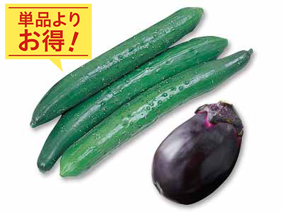 浅漬けや薬味でさっぱり味わう　水茄子＆きゅうりのセット写真