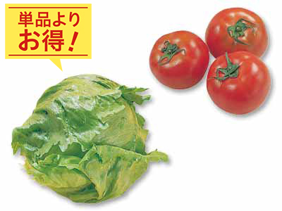 みずみずしさ広がる　トマト＆レタスのセット写真