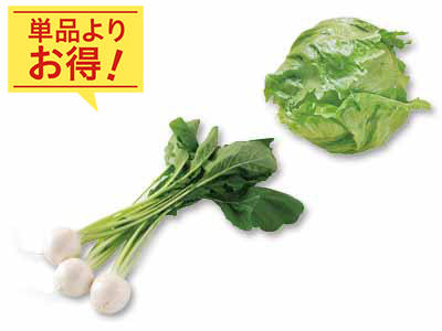 今がおいしい　秋レタス＆かぶのセット写真