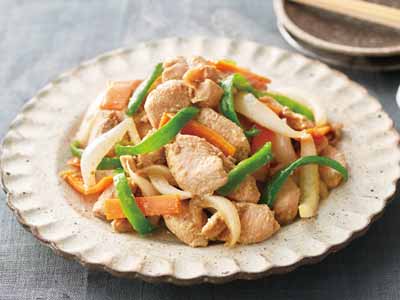 野菜をくわえて 生姜焼きチキン(むね肉)写真